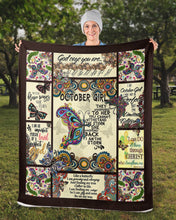 Load image into Gallery viewer, Like A Butterfly I Am Growing And Changing Gift For October Girl Sherpa Blanket
