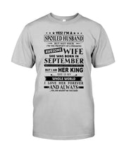 Load image into Gallery viewer, Gift For Husband I'm The Property Of A Freaking Awesome Wife Who Was Born In September Guys Tee
