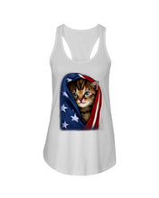 Load image into Gallery viewer, Lovely Tote Bag Cat In American Flag Gift For Cat Lovers Ladies Flowy Tank

