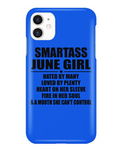 Load image into Gallery viewer, Birthday Gift For Smartass June GirlHeart On Her Sleeve Phone case
