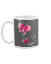 Load image into Gallery viewer, Faith Butterfly Breast Cancer Awareness Custom Design Mug
