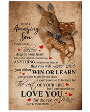 Load image into Gallery viewer, You Will Never Lose From Mom/Dad With Love To Son Vertical Poster
