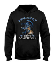 Load image into Gallery viewer, Apparently I Have An Attitude Blue Dragon Hoodie
