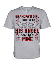 Load image into Gallery viewer, Grandpa's Girl I Used To Be His Angel Gift For Men Guys V-Neck
