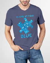 Load image into Gallery viewer, In April We Wear Blue Autism Awareness Special Custom Design Guys V-Neck
