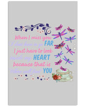 Load image into Gallery viewer, Butterflies When I Miss You I Just Have To Look Inside My Heart Gift For Lover Vertical Poster
