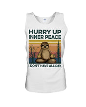 Load image into Gallery viewer, Cute Sloth Hurry Up Inner Peace Special Custom Design Unisex Tank Top

