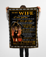 Load image into Gallery viewer, Husband Gift For Wife Never Forget That I Love You Fleece Blanket
