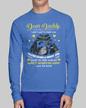 Load image into Gallery viewer, Gift From Bump To Daddy You're My Hero Already Happy Father's Day Unisex Long Sleeve
