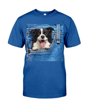 Load image into Gallery viewer, Border Collie In Denim Pocket Gift For Dog Lovers Guys Tee
