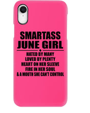 Load image into Gallery viewer, Birthday Gift For Smartass June GirlHeart On Her Sleeve Phone case
