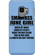 Load image into Gallery viewer, Birthday Gift For Smartass June GirlHeart On Her Sleeve Phone case
