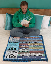 Load image into Gallery viewer, Caring For You Is My Job Custom Name Husband Gift For Wife James And Lucia Fleece Blanket
