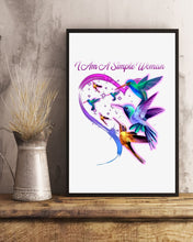 Load image into Gallery viewer, Hummingbirds Heart Shaped I Am A Simple Woman Gift For Mom Vertical Poster
