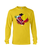 Load image into Gallery viewer, Lovely Phone Case My Heart Is On Field Gift For Softball Lovers Unisex Long Sleeve

