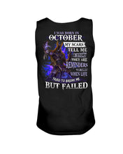 Load image into Gallery viewer, I Was Born In October My Scars Tell Me A Story Birthday Gift Unisex Tank Top

