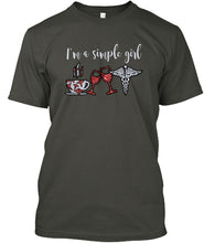 Load image into Gallery viewer, I'm A Simple Girl Veterinary Symbol Special Custom Design For Wine Lovers Guys Tee
