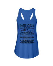 Load image into Gallery viewer, A Spoiled Husband Of    April  Freaking Awesome Wife For Birthday Gift Ladies Flowy Tank
