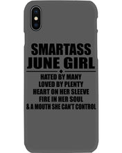 Load image into Gallery viewer, Birthday Gift For Smartass June GirlHeart On Her Sleeve Phone case
