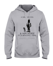 Load image into Gallery viewer, A Girl Her Dog Her Horse It's A Beautiful Thing Hoodie
