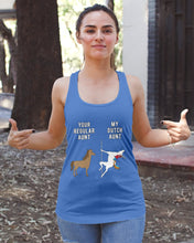 Load image into Gallery viewer, Funny Unicorn Difference Between Your Regular Aunt And My Dutch Aunt Ladies Flowy Tank

