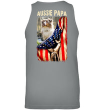 Load image into Gallery viewer, Aussie Papa America Flag Unique Custom Design For Dog Lovers Unisex Tank Top
