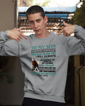 Load image into Gallery viewer, Look Right Beside You Eagle Mom Gift For Son Sweatshirt
