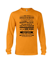 Load image into Gallery viewer, Gift For Husband I'm The Property Of A Freaking Awesome Wife Who Was Born In September Unisex Long Sleeve
