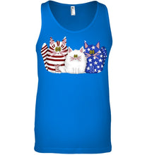 Load image into Gallery viewer, Three Cute Cats And US Flag Gift For Cats Lovers Unisex Tank Top
