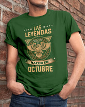 Load image into Gallery viewer, Birthday Meaningful Gift Las Levendas Nacen En Octubre Guys Tee

