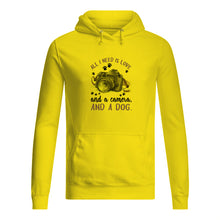 Load image into Gallery viewer, All I Need IS Love And A Camera And A Dog Gift For Dog Lovers Hoodie
