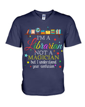 Load image into Gallery viewer, I Am A Librarian Not A Magician Custom Design Gifts Guys V-Neck
