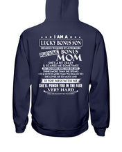Load image into Gallery viewer, I Am A Lucky Bonus Son Because I'm Raised By A Freaking Awesome Mom Hoodie

