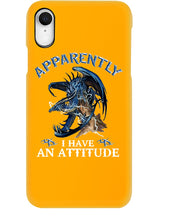 Load image into Gallery viewer, Apparently I Have An Attitude Blue Dragon Phone case
