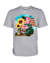 Load image into Gallery viewer, Black Phone Case With Pig Sunflower Gift For Pig Lovers Guys V-Neck
