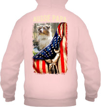 Load image into Gallery viewer, Aussie Papa America Flag Unique Custom Design For Dog Lovers Hoodie
