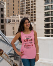 Load image into Gallery viewer, Being A Husband Of An Awesome Wife Gift For Family Plaid Red Ladies Flowy Tank
