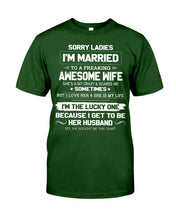 Load image into Gallery viewer, Gift For Husband I'm The Lucky One Because I Get To Be Her Husband Guys Tee
