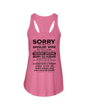 Load image into Gallery viewer, I’m A Spoiled Wife But Not Yours Grumpy Old Husband Was Born In April Ladies Flowy Tank
