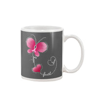 Load image into Gallery viewer, Faith Butterfly Breast Cancer Awareness Custom Design Mug
