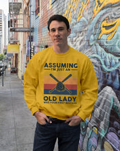 Load image into Gallery viewer, Assuming I;m Just An Old Lady Was Your First Mistake Gift For Softball Lovers Sweatshirt
