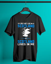 Load image into Gallery viewer, I May Not Live In Scotland But Scotland Lives In Me Custom Design Guys V-Neck
