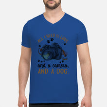 Load image into Gallery viewer, All I Need IS Love And A Camera And A Dog Gift For Dog Lovers Guys V-Neck
