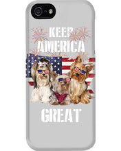 Load image into Gallery viewer, Keep America Great Yorkshire Terrier Gift For Dog Lovers Phone case
