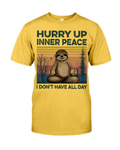 Load image into Gallery viewer, Cute Sloth Hurry Up Inner Peace Special Custom Design Guys Tee
