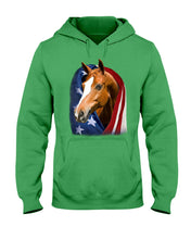Load image into Gallery viewer, Horse Covered Into USA Flag Meaningful Gift For Men Hoodie
