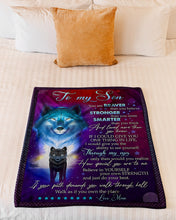 Load image into Gallery viewer, If I Could Give You One Thing Black Wolf Reflection Mama Gift For Son Fleece Blanket
