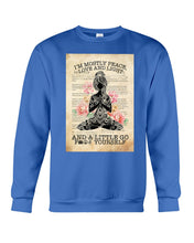 Load image into Gallery viewer, I'm Mostly Peace Love And Light Yoga Gift For Yoga Lovers Sweatshirt
