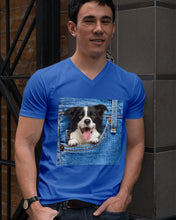 Load image into Gallery viewer, Border Collie In Denim Pocket Gift For Dog Lovers Guys V-Neck
