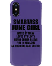 Load image into Gallery viewer, Birthday Gift For Smartass June GirlHeart On Her Sleeve Phone case
